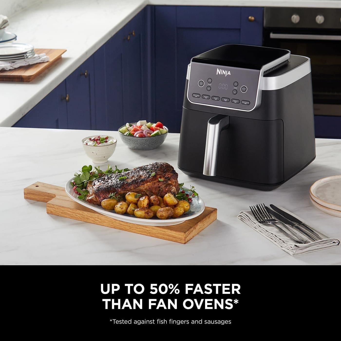 Buy Ninja,Ninja Air Fryer MAX PRO, 6.2L, Uses No Oil, Large Square Single Drawer, Roast, Bake, Air Fry, Family Size, Digital, Cook From Frozen, Non-Stick, Dishwasher Safe Basket & Crisper Plate, Grey, AF180UK - Gadcet UK | UK | London | Scotland | Wales| Near Me | Cheap | Pay In 3 | Air Fryer & Grill